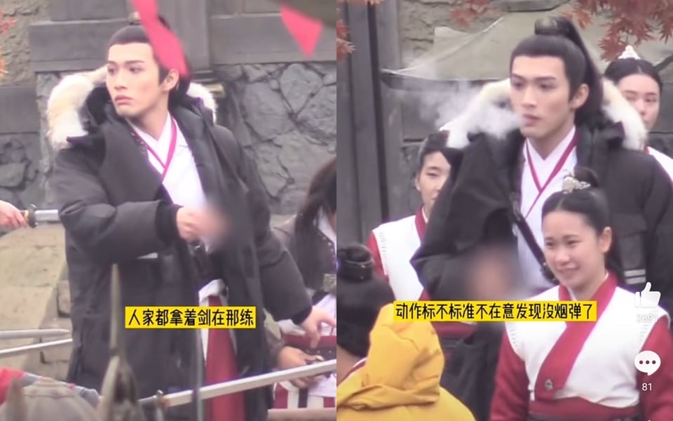 Hôm nay, blogger đăng tải clip ghi lại cảnh Trương Bân Bân thản nhiên hút thuốc lá điện tử trên phim trường giữa chốn đông người. Ngoài ra, trong khi các diễn viên quần chúng luyện tập thì chỉ riêng Trương Bân Bân không quan tâm, thản nhiên phì phèo thuốc. Khi phát hiện thuốc lá không còn khói, Trương Bân Bân ngay lập tức gọi trợ lý đến thay. Trước sự việc này, blogger đánh giá Trương Bân Bân là không kính nghiệp, trong khi đó netizen kêu gọi nam diễn viên 'hãy tôn trọng các diễn viên khác.'