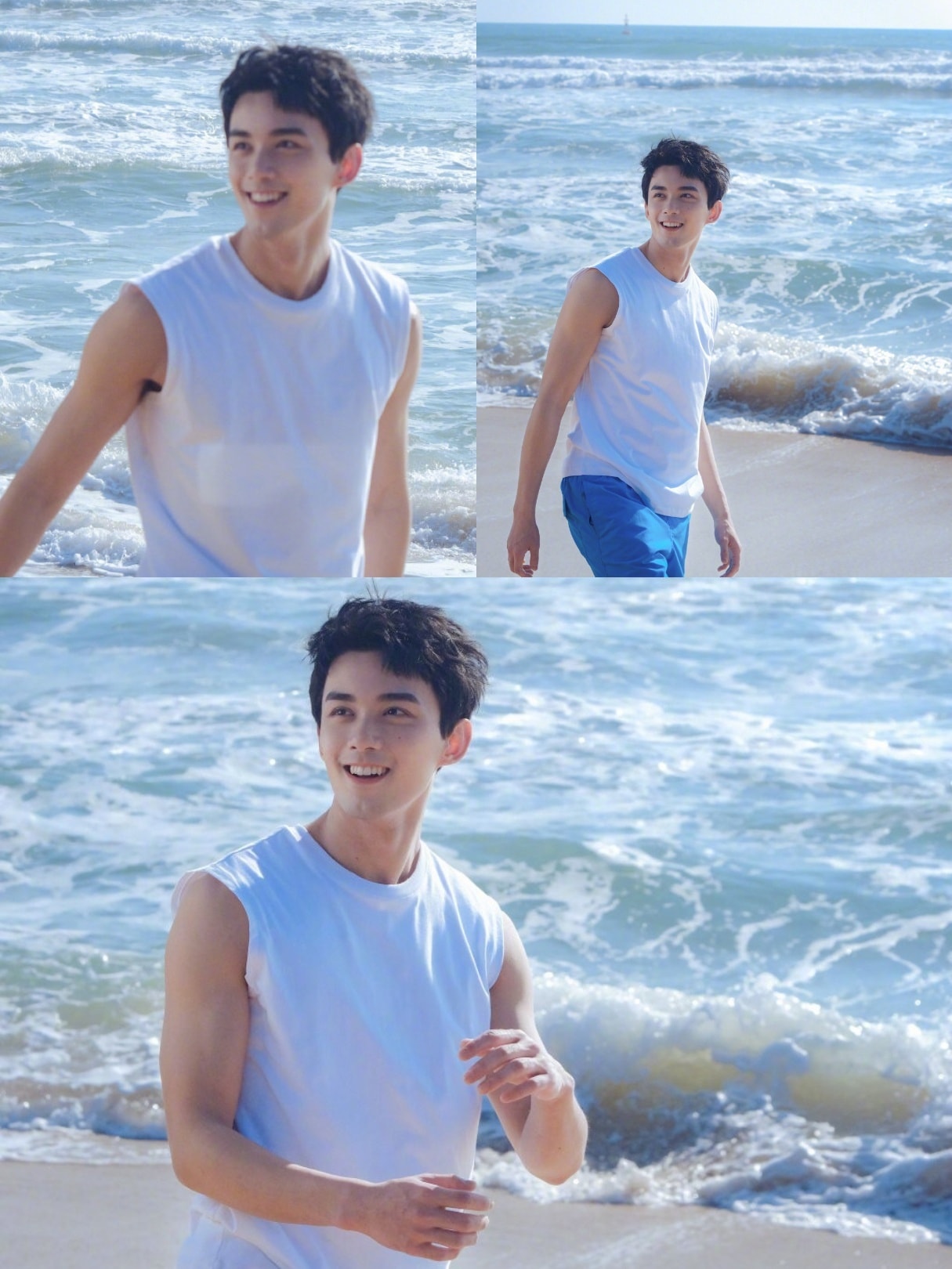 Loạt ảnh trên bãi biển tràn ngập ánh nắng mặt của Ngô Lỗi.