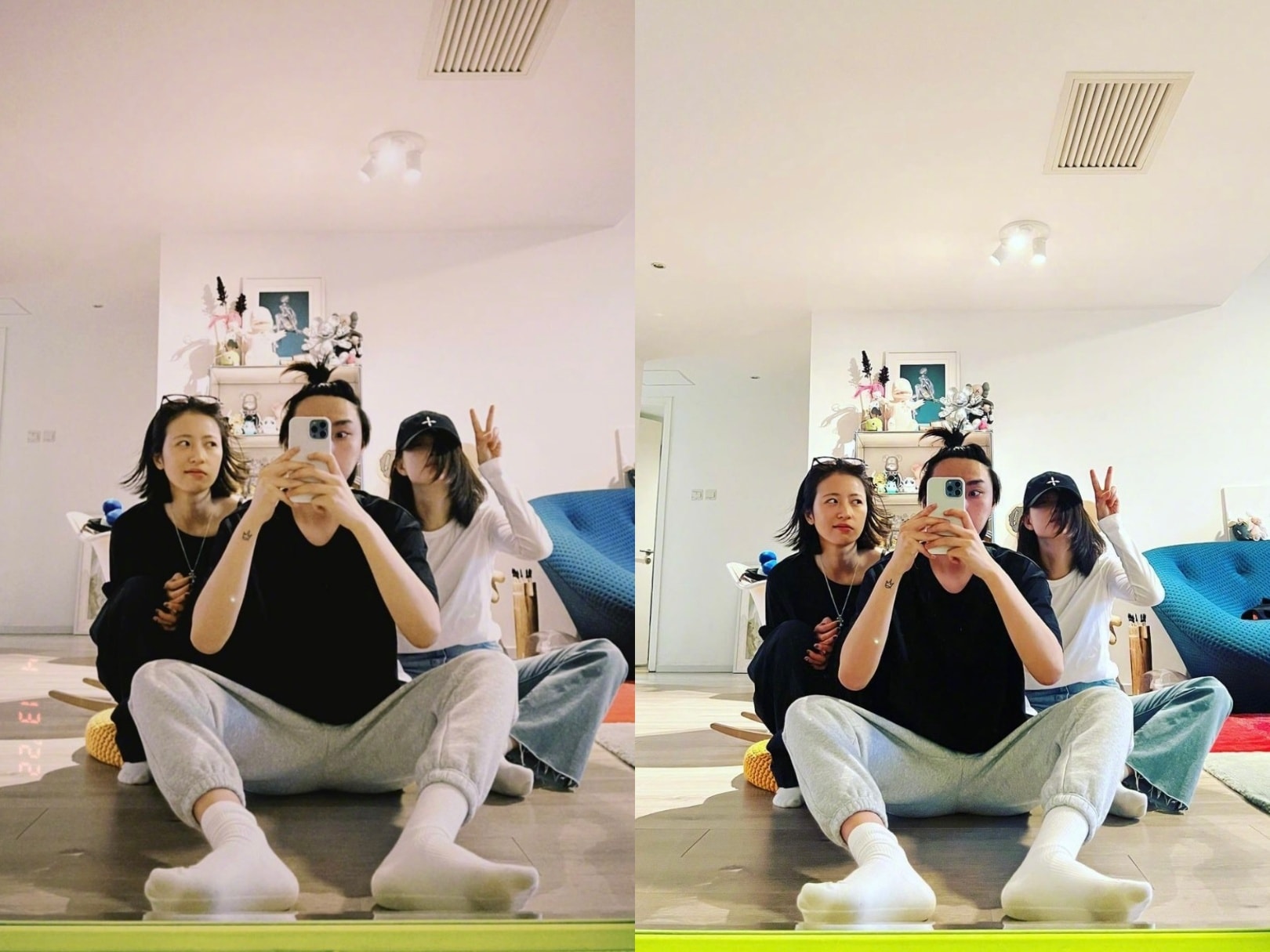 Nghê Ni và Châu Vũ Đồng cùng chụp ảnh selfie chung một khung hình 