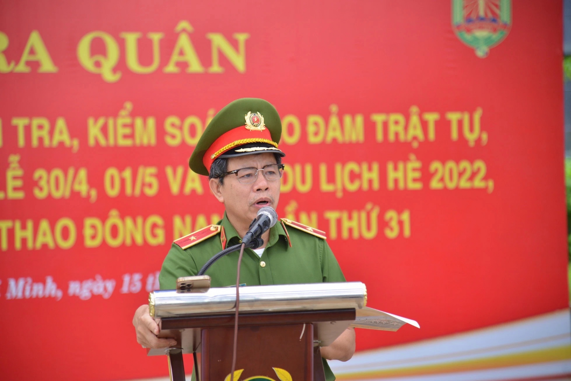 Thiếu tướng Trần Đức Tài - phó giám đốc Công an TP.HCM - chủ trì buổi lễ