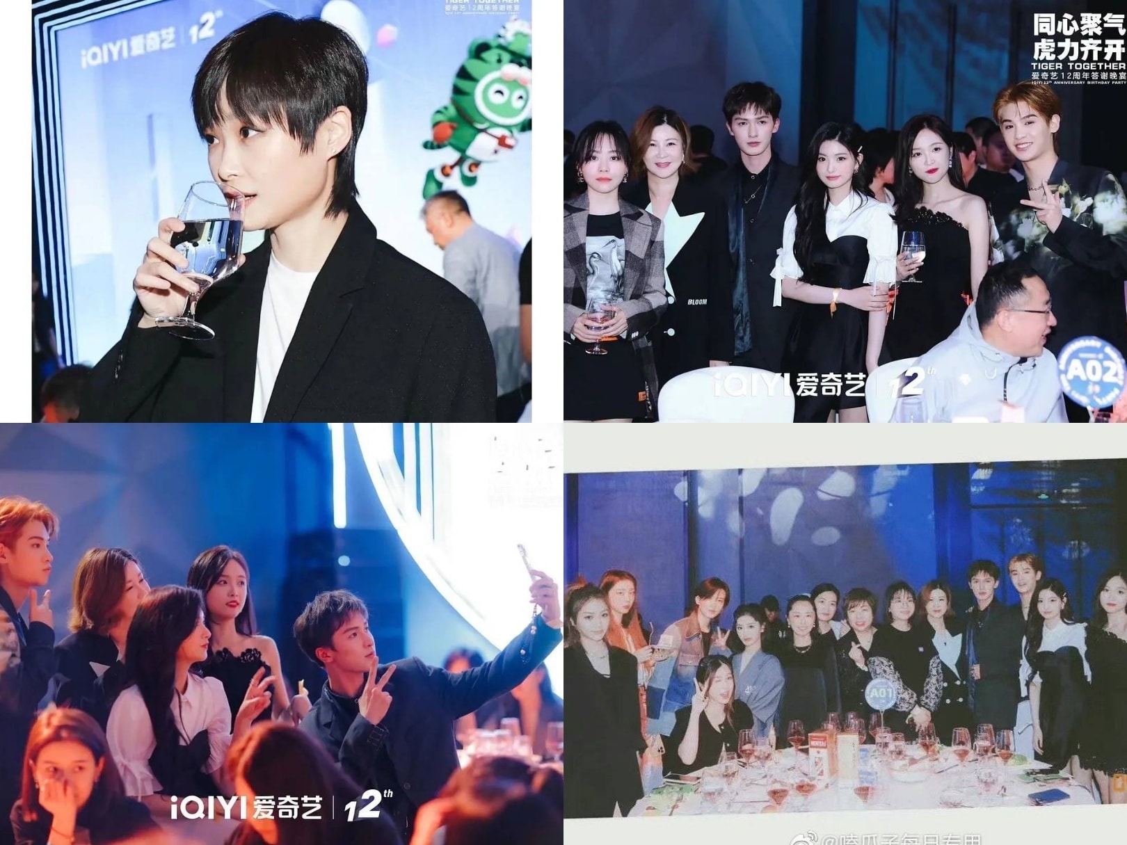 Ảnh tiệc mừng 12 năm IQIYI với sự tham gia của Lý Vũ Xuân, Trương Lương Dĩnh, Chu Chính Đình, Ngô Tuyên Nghi, các thành viên THE9,...