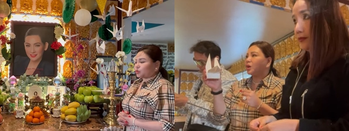 Lê Giang bàng hoàng cho rằng Phi Nhung do quá xúc động khi cô đến thăm đến nỗi làm rơi cả hạc đang treo trên tường