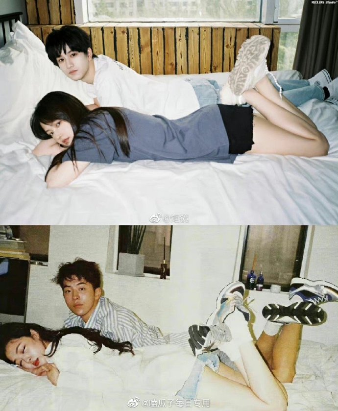 Cư dân mạng phát hiện bộ ảnh mới của Ngao Tử Dật và Hoàng Xán Xán có nhiều điểm tương đồng với bộ ảnh của Nam Joo-hyuk và Sulli đăng tải trước đây.