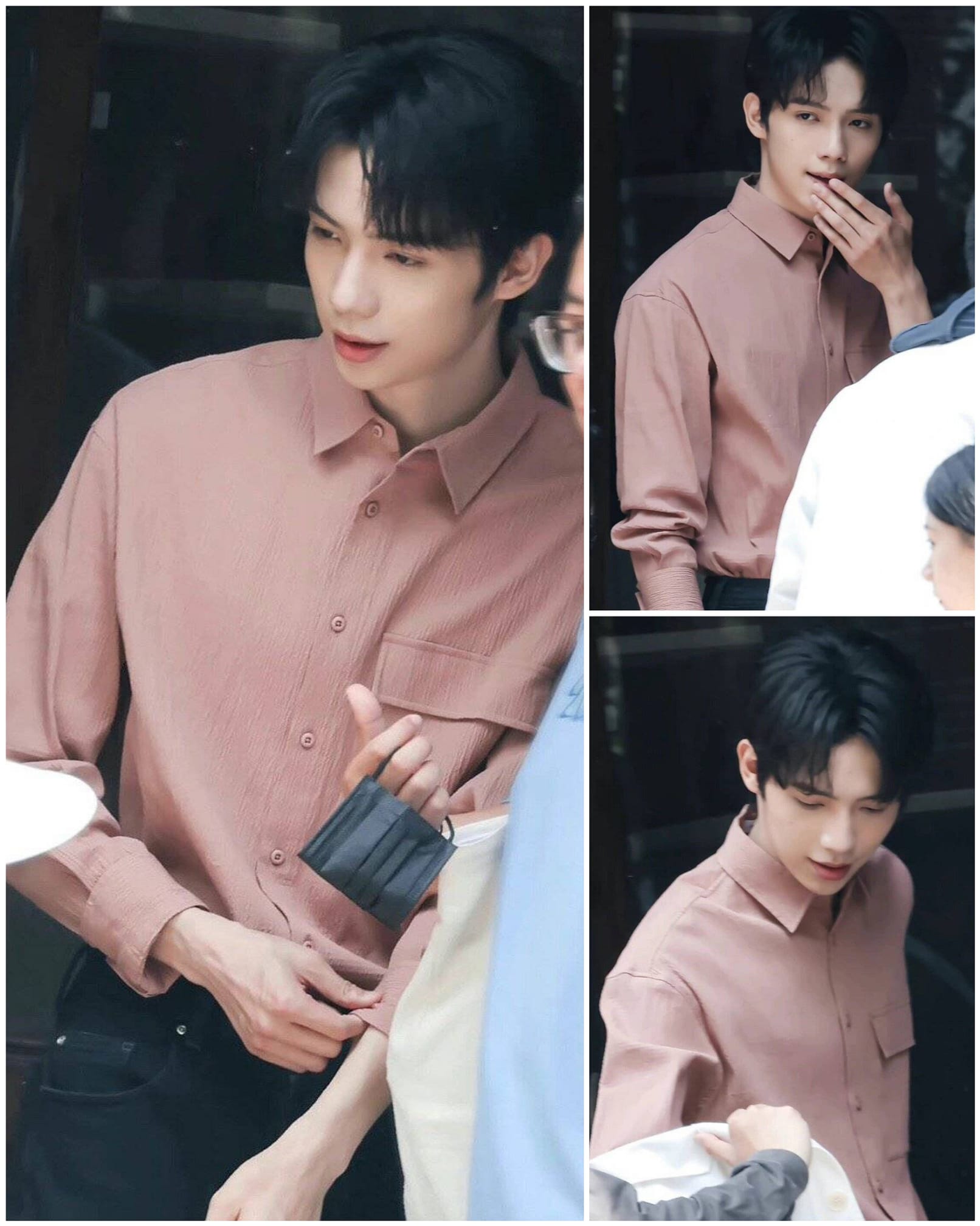 La Nhất Châu tạo hình áo sơ mi tại hậu trường bộ phim đang quay 'Hậu Lãng'