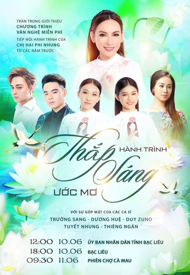 Mạng xã hội lan truyền tấm poster một chương trình ca nhạc miễn phí có sự tham gia của các con nuôi Phi Nhung