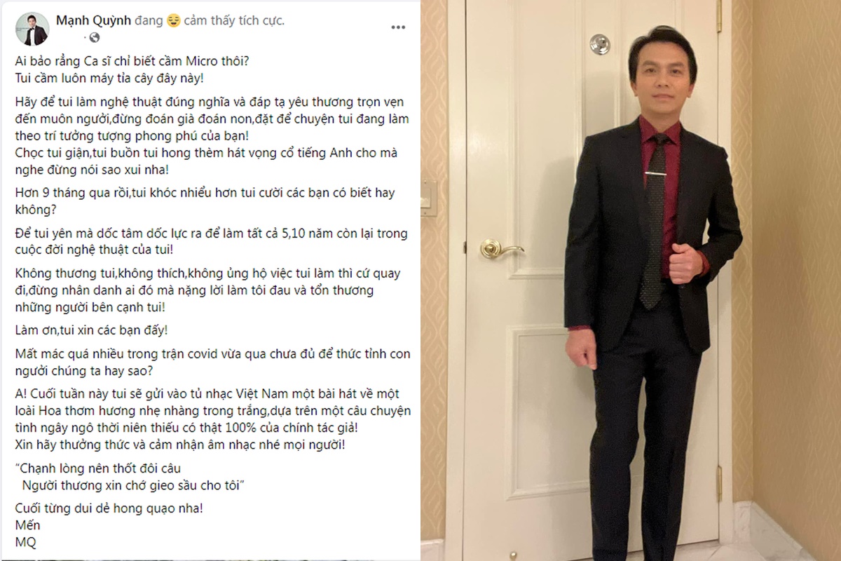 Mạnh Quỳnh bức xúc lên tiếng khi bị tấn công bằng những lời lẽ khiếm nhã trên mạng xã hội