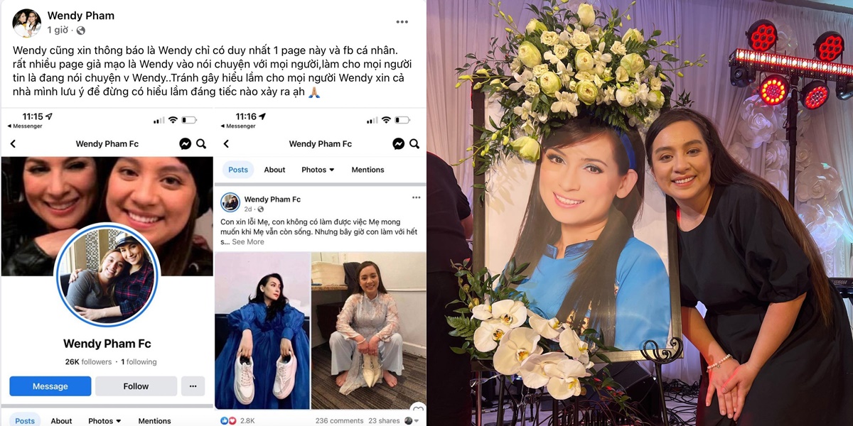Con gái ruột của cố nghệ sĩ Phi Nhung - Wendy Phạm cũng nổi đóa khi bị kẻ xấu lợi dụng sức ảnh hưởng, lập tài khoản Facebook giả mạo để dùng vào mục đích bất chính. 