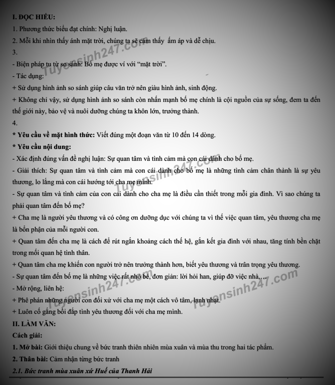  Đáp án đề thi môn Ngữ văn kỳ thi tuyển sinh lớp 10 tỉnh Bình Định năm 2022 - Ảnh 1