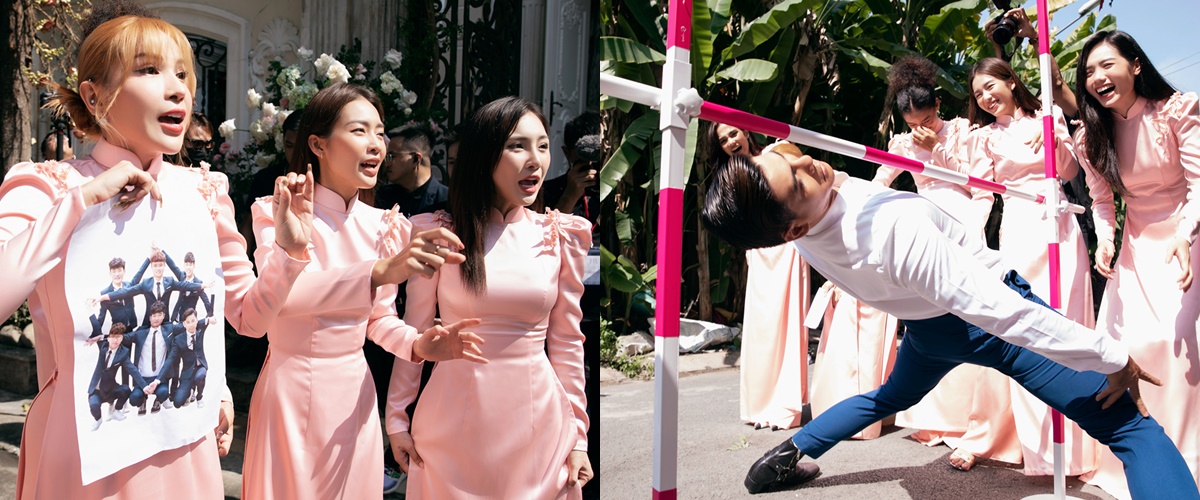 Để trao được sính lễ đến tận tay nhà gái, nhà trai phải trải qua hàng loạt thử thách như tạo hình theo ảnh, đi dưới xà ngang...