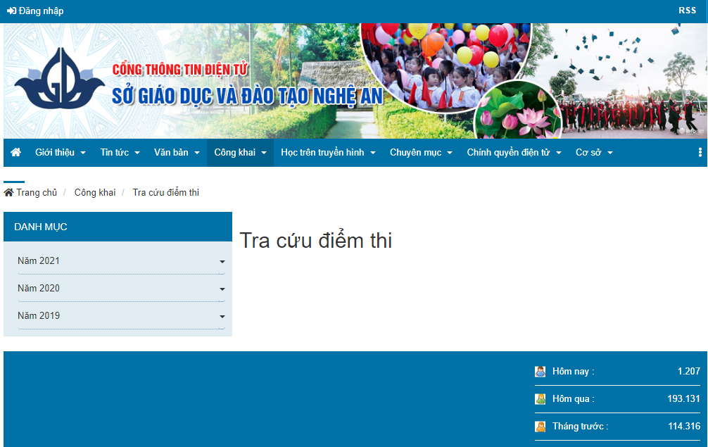Tra cứu điểm thi tuyển sinh lớp 10 tỉnh Nghệ An năm 2022 cực nhanh, cực chuẩn trên trang Web của Sở GD&ĐT Nghệ An