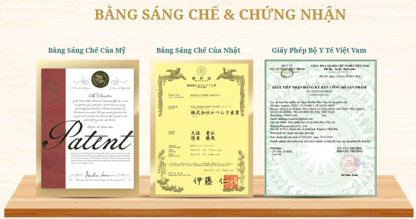 Bằng sáng chế và chứng nhận tác dụng&chất lượng sản phẩm Tokyores1000