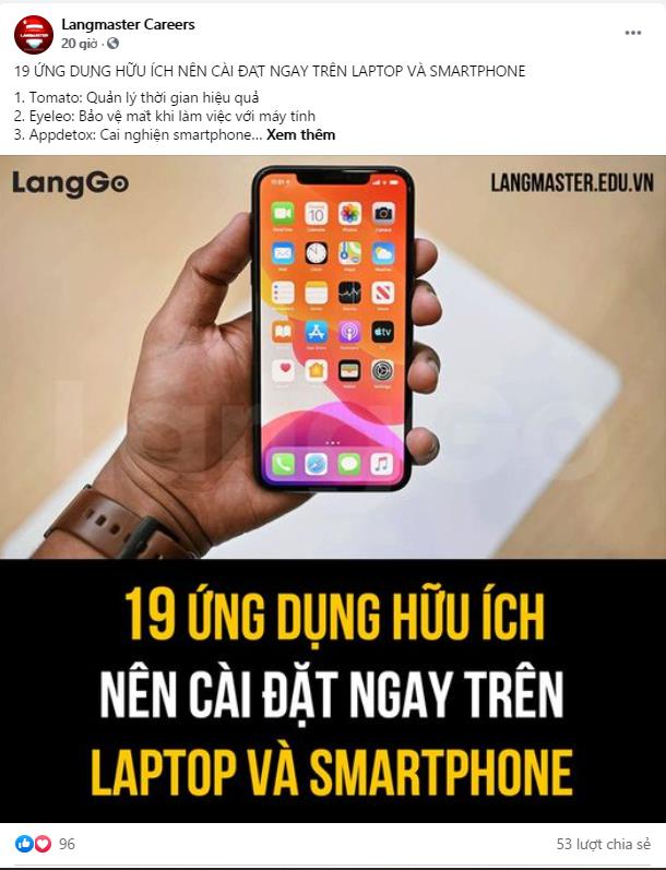 Sự nghiệp thăng hoa nhờ follow fanpage tuyển dụng lớn nhất Việt Nam Langmaster Careers - Ảnh 1 Sự nghiệp thăng hoa nhờ follow fanpage tuyển dụng lớn nhất Việt Nam Langmaster Careers - Ảnh 1