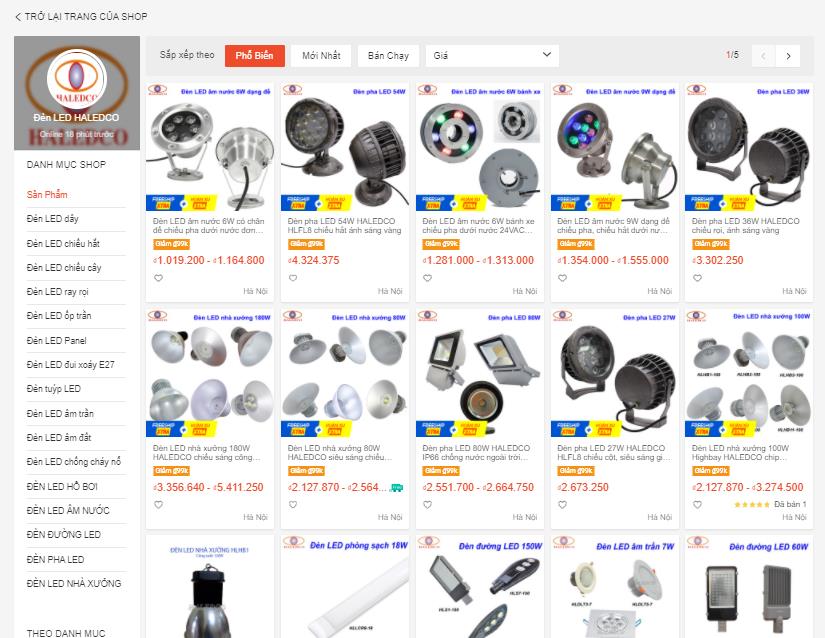 Công ty đèn LED HALEDCO đẩy mạnh hoạt động trên trang thương mại điện tử Shopee