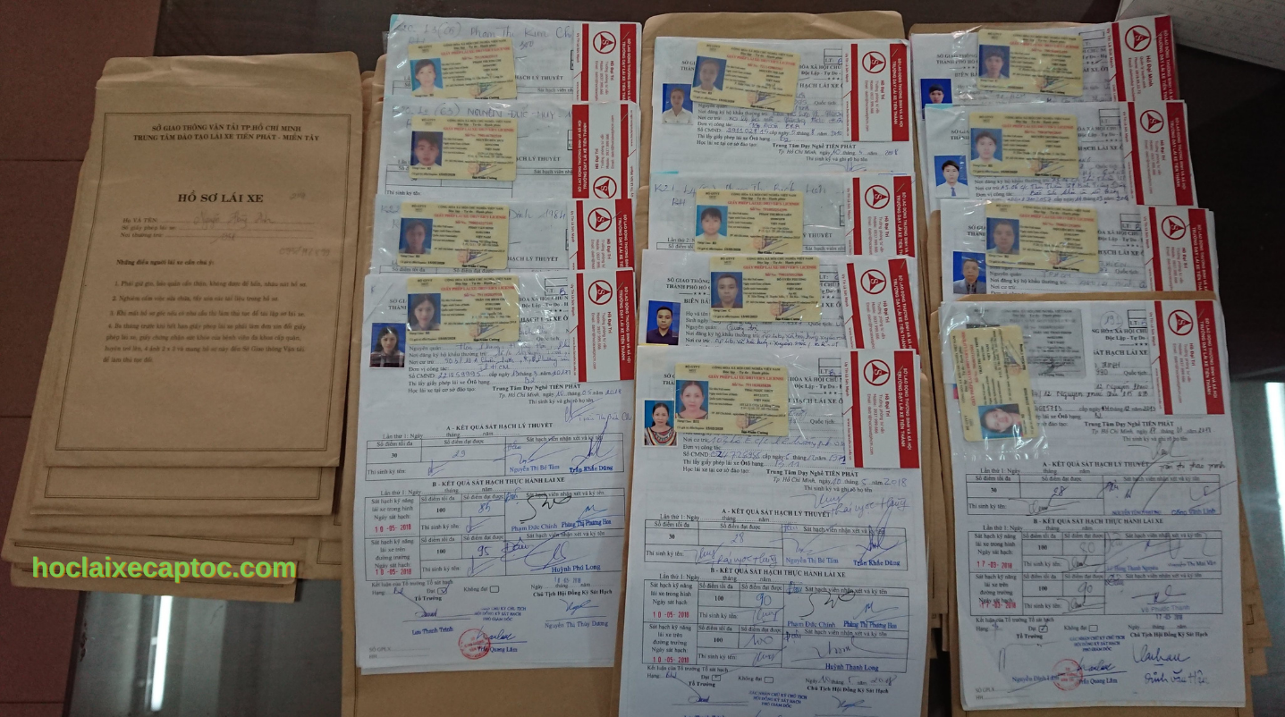 Hồ sơ giấy phép lái xe B2 sau khi thi sát hạch