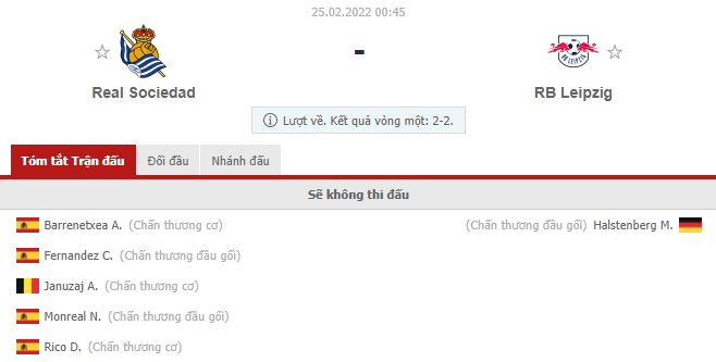 Nhận định Real Sociedad vs RB Leipzig (0h45 25/02/2022) vòng 1/16 Europa League: Đôi công rực lửa - Ảnh 1 Nhận định Real Sociedad vs RB Leipzig (0h45 25/02/2022) vòng 1/16 Europa League: Đôi công rực lửa - Ảnh 1