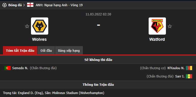 Nhận định Wolves vs Watford (2h30 11/03/2022) vòng 19 Ngoại hạng Anh: Bầy Sói trở lại - Ảnh 1