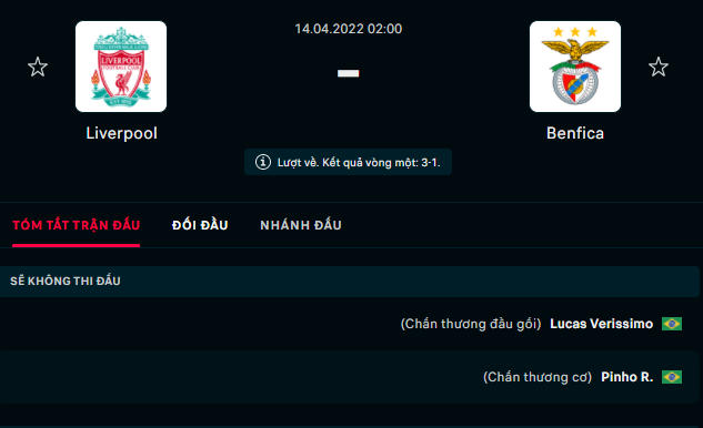 Nhận định Liverpool vs Benfica (2h 14/04/2022) tứ kết Champions League: Tiến vào bán kết - Ảnh 1 Nhận định Liverpool vs Benfica (2h 14/04/2022) tứ kết Champions League: Tiến vào bán kết - Ảnh 1
