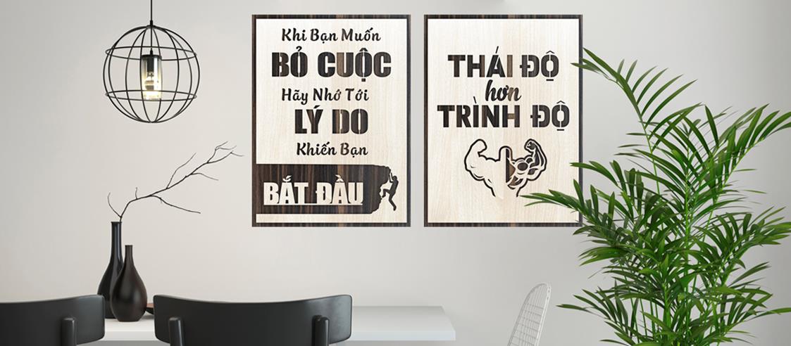 Xưởng tranh slogan Levushop: Ý tưởng tranh tạo động lực từ gỗ sáng tạo - Ảnh 2
