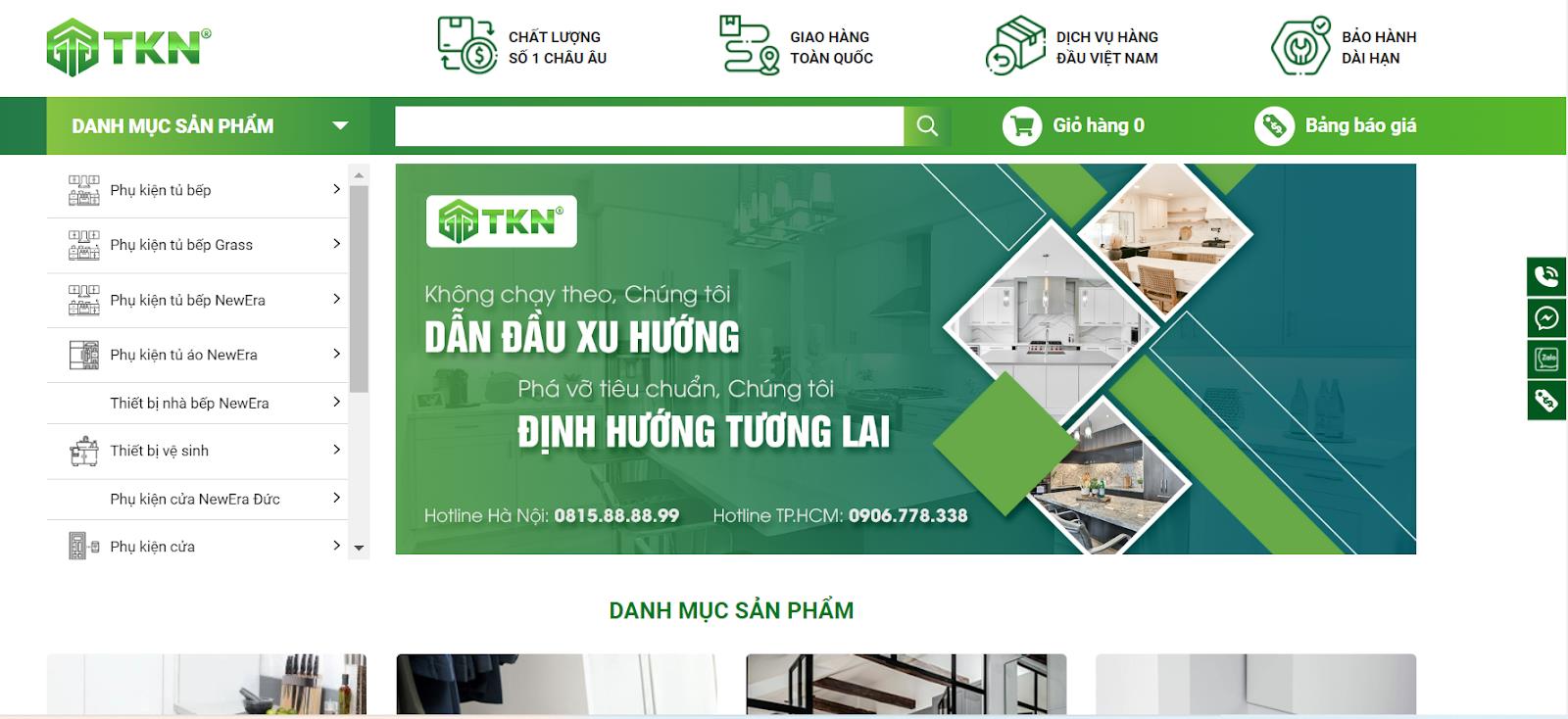 Tân Kỷ Nguyên là điểm dừng chân cho các tín đồ mê phụ kiện tủ bếp