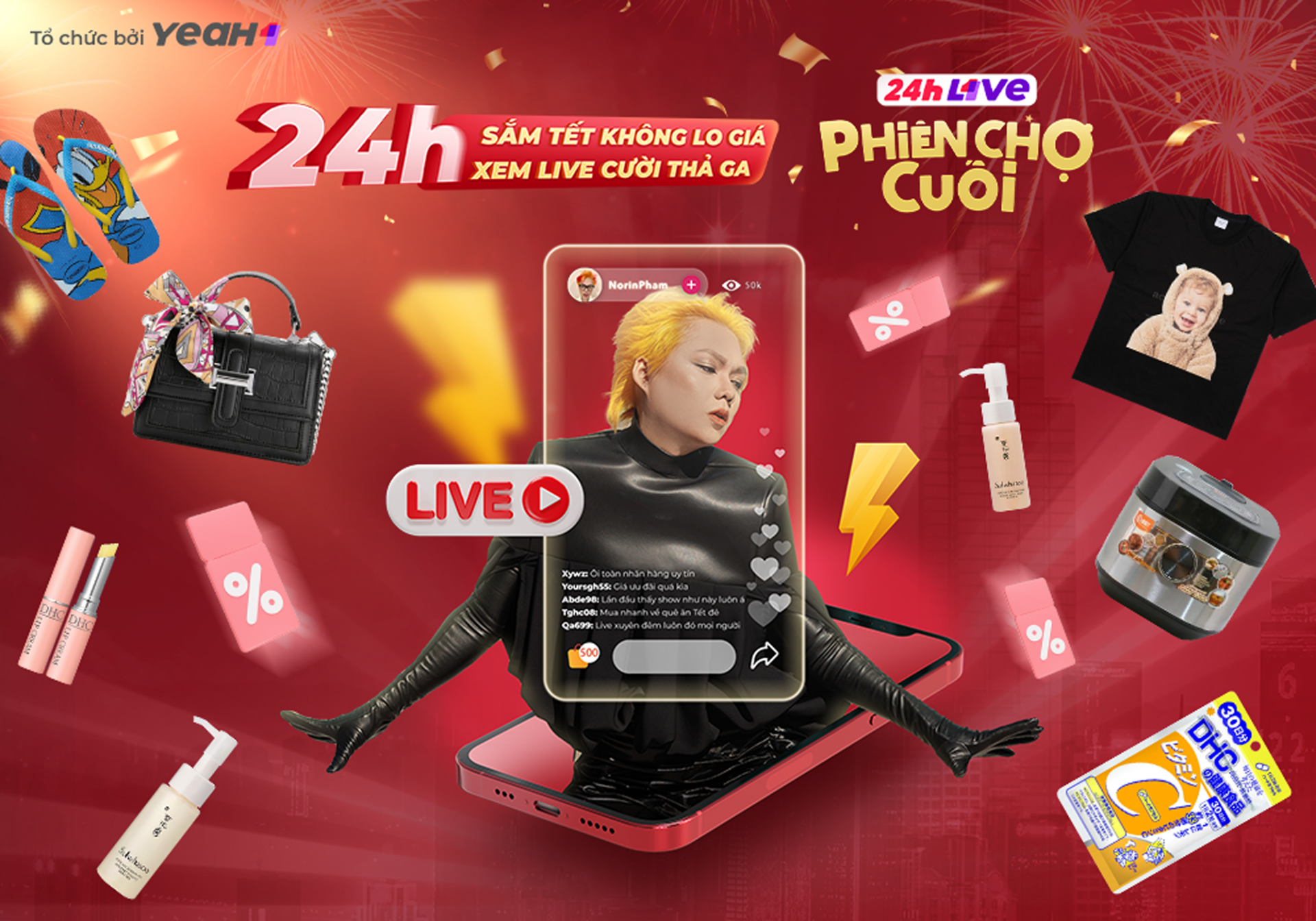 Dàn hot KOCs xuất hiện cùng 'Chúa tể vạn đơn' Phạm Thoại trong 24h Live Phiên Chợ Cuối 3 Dàn hot KOCs xuất hiện cùng 'Chúa tể vạn đơn' Phạm Thoại trong 24h Live Phiên Chợ Cuối 3