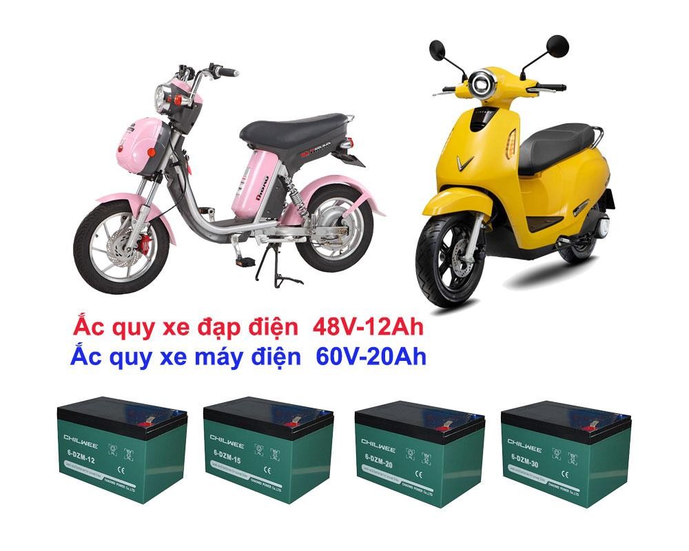 Ắc quy xe máy điện, xe đạp điện dùng loại nào?