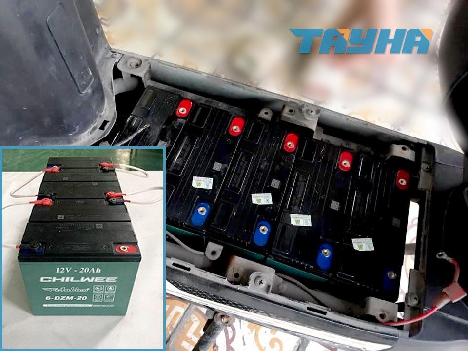 Đấu bình ắc quy cho xe đạp điện, xe máy điện