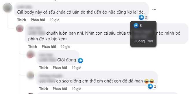 Hương Trần like cho bình luận có nhắc đến 'Cá sấu chúa'. Ảnh chụp màn hình. Hương Trần like cho bình luận có nhắc đến 'Cá sấu chúa'. Ảnh chụp màn hình.