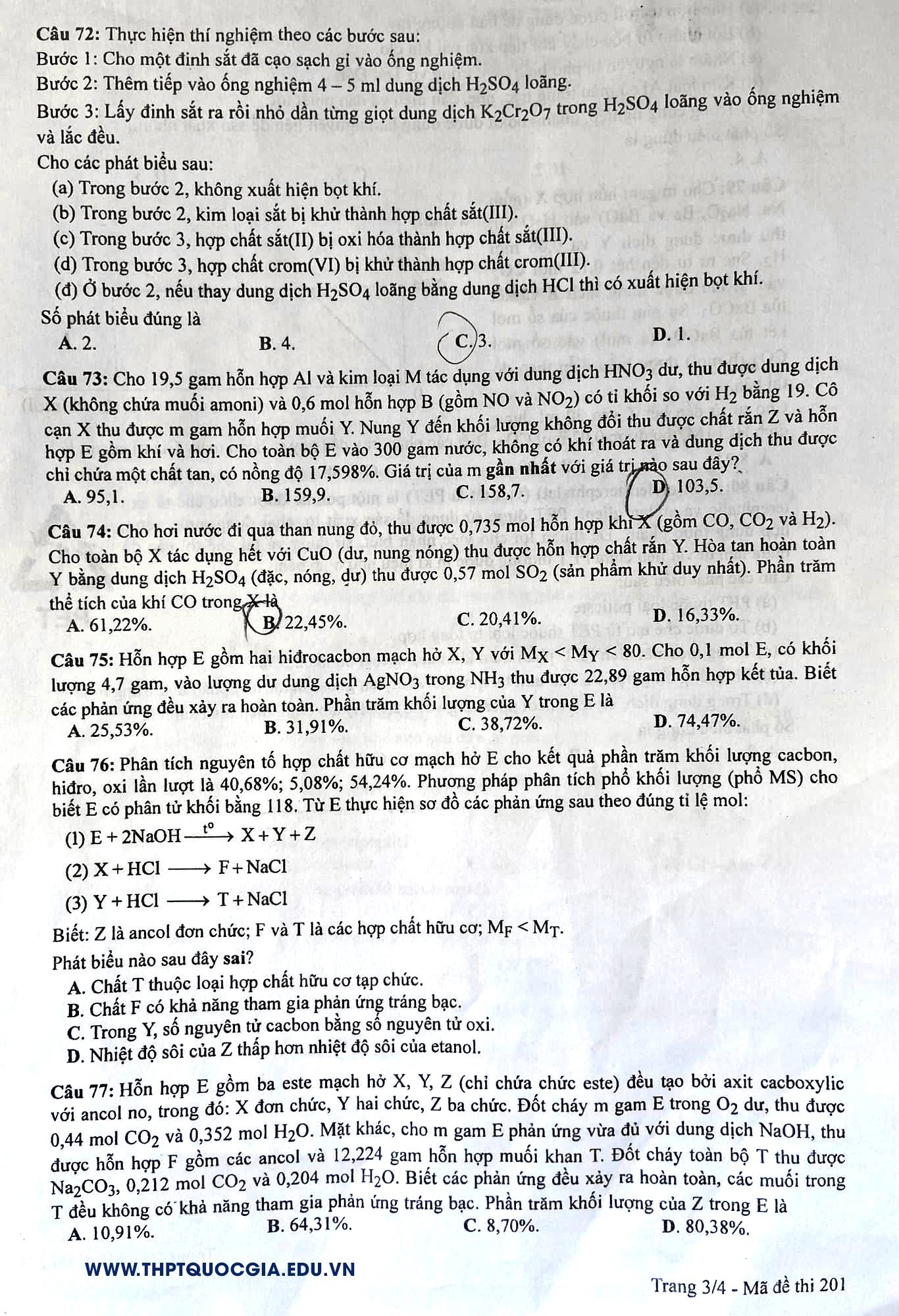 Đáp án môn Hóa kì thi tốt nghiệp THPT 2023 tất cả 24 mã đề nhanh nhất (Full mã đề chi tiết) - Ảnh 3