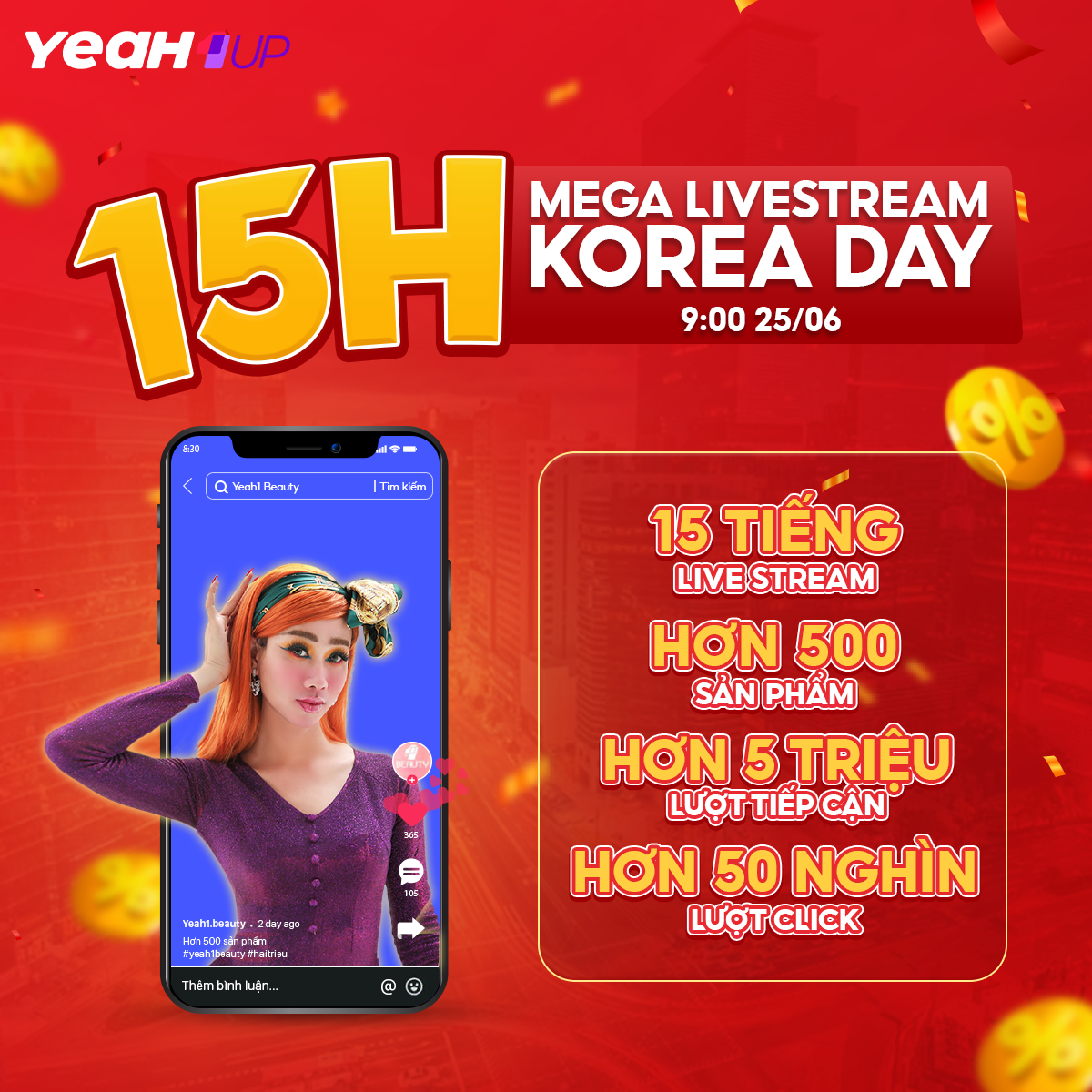 YeaH1 Up tung sản phẩm uy tín Mega We Care lên sóng livestream TikTok - Ảnh 1