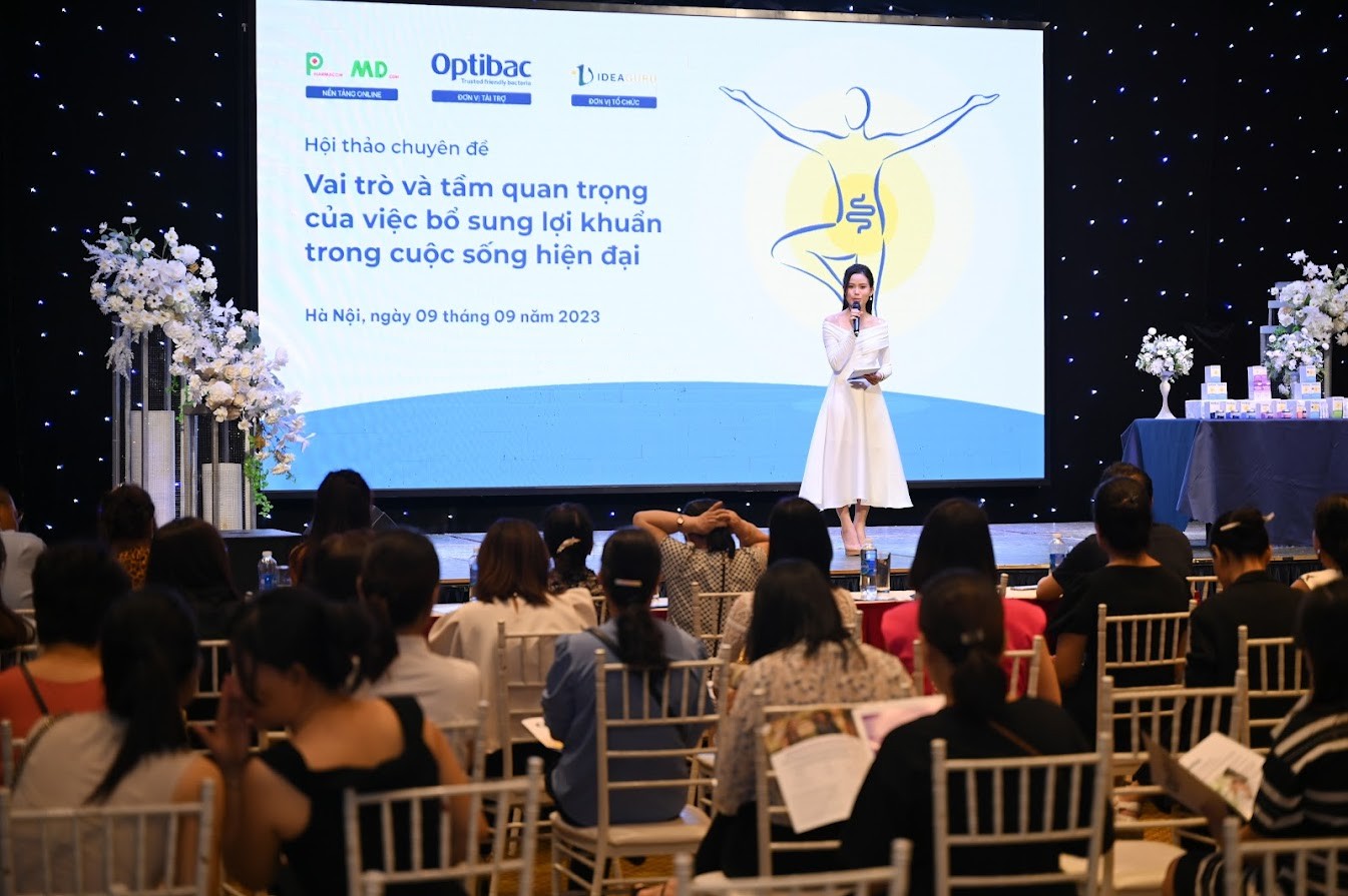 Hội thảo do Optibac phối hợp cùng Pharmacom và MDcom tổ chức thu hút đông đúc khách tham dự. Nguồn: Optibac