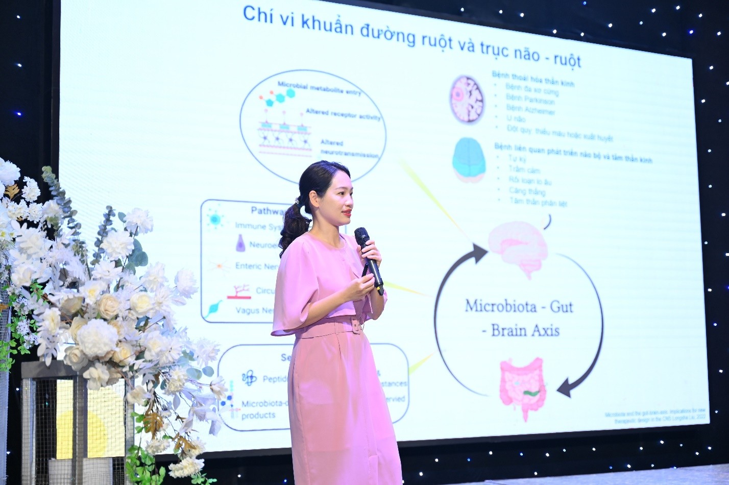 TS. BS Vũ Thùy Dương trình bày tham luận. Nguồn: Optibac