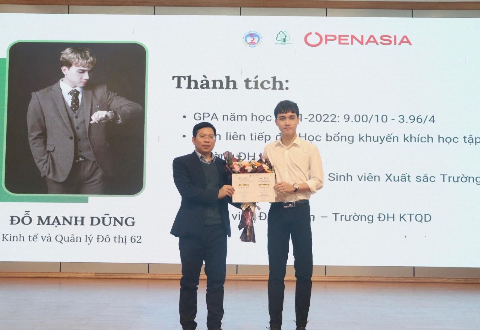 Đỗ Mạnh Dũng nhận Học bổng của Tập đoàn Openasia