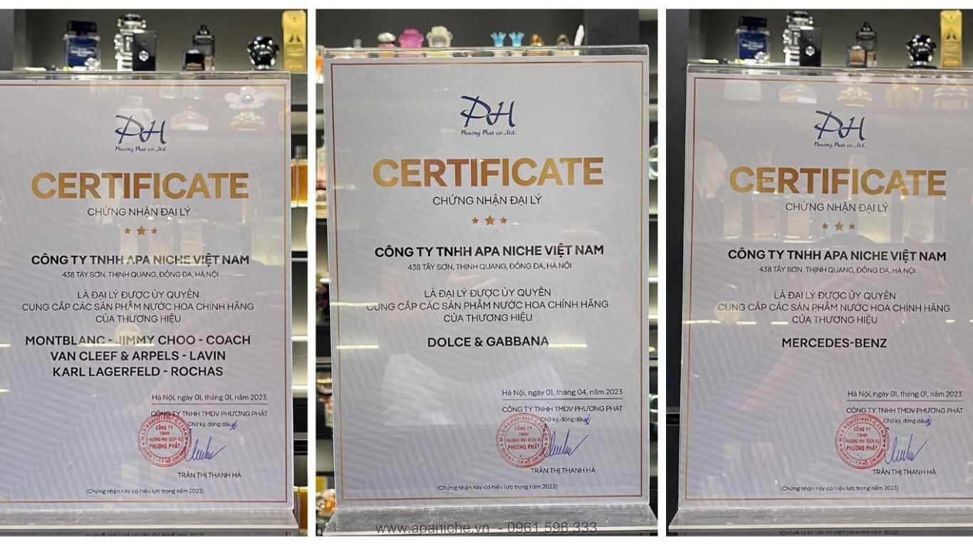 Apa Niche hiện là công ty phân phối ủy quyền chính hãng nhiều thương hiệu nước hoa lớn