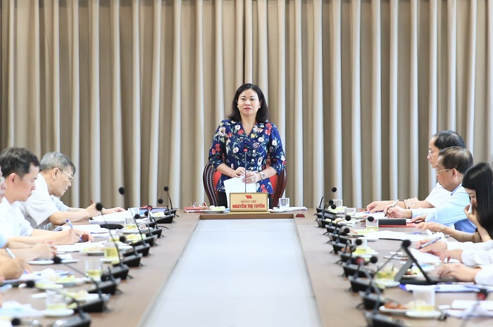 Phó Bí thư Thường trực Thành ủy Nguyễn Thị Tuyến phát biểu kết luận hội nghị