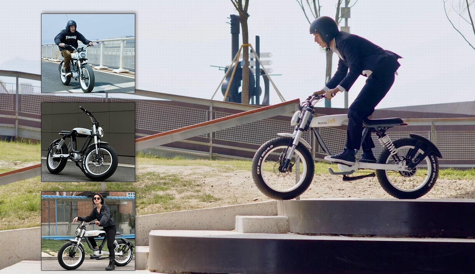 Cận cảnh chiếc xe đạp điện địa hình mạnh mẽ như xe máy, thân thiện với môi trường. Ảnh Buxus