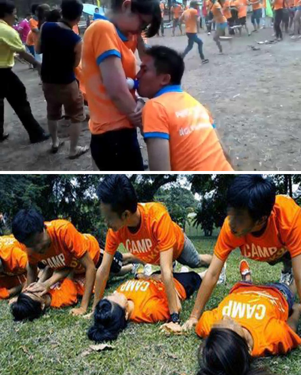 Những trò team building khiến nhiều người đỏ mặt. Ảnh internet Những trò team building khiến nhiều người đỏ mặt. Ảnh internet
