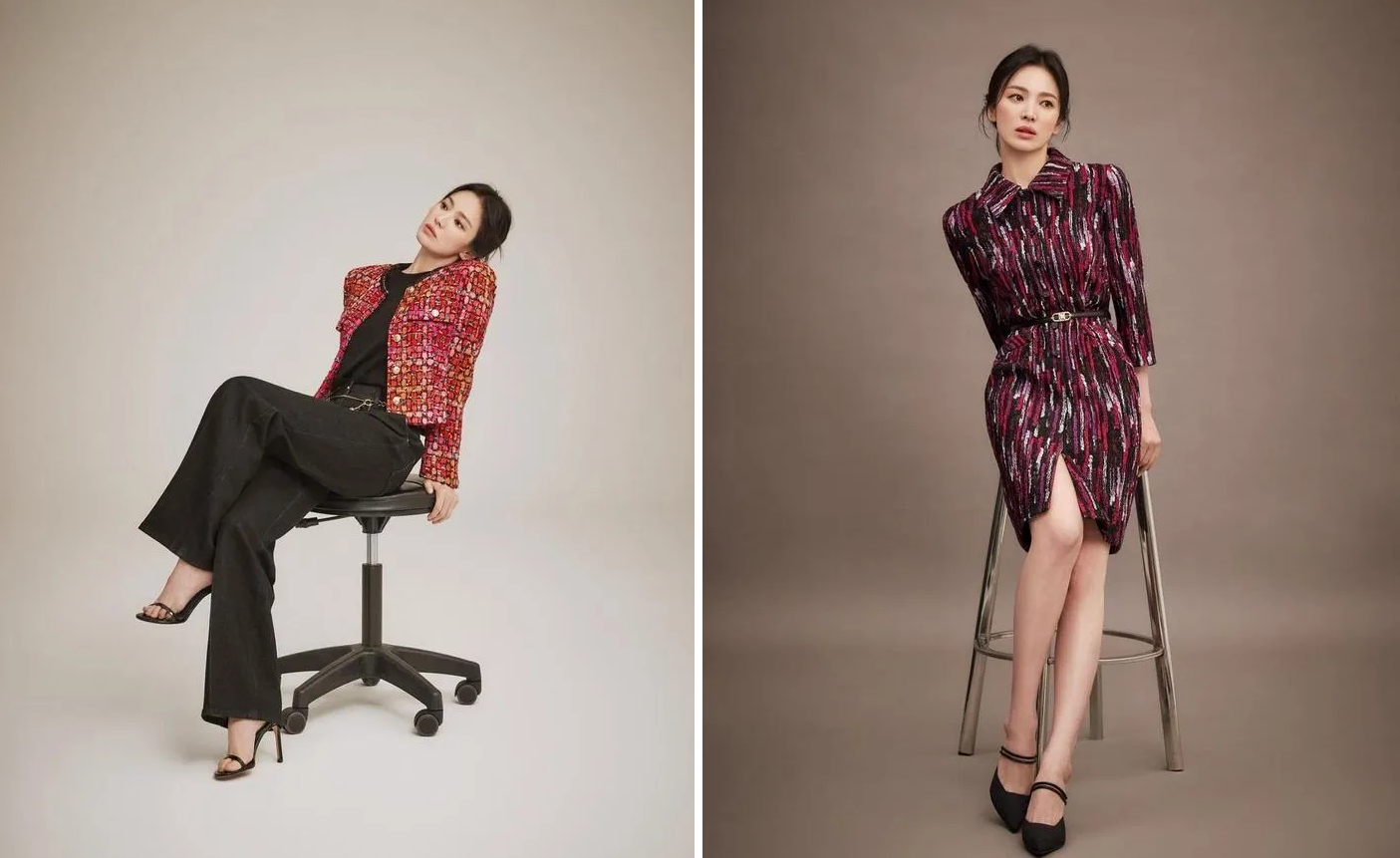 Sở hữu thân hình thon gọn, Song Hye Kyo bất chấp các loại trang phục.