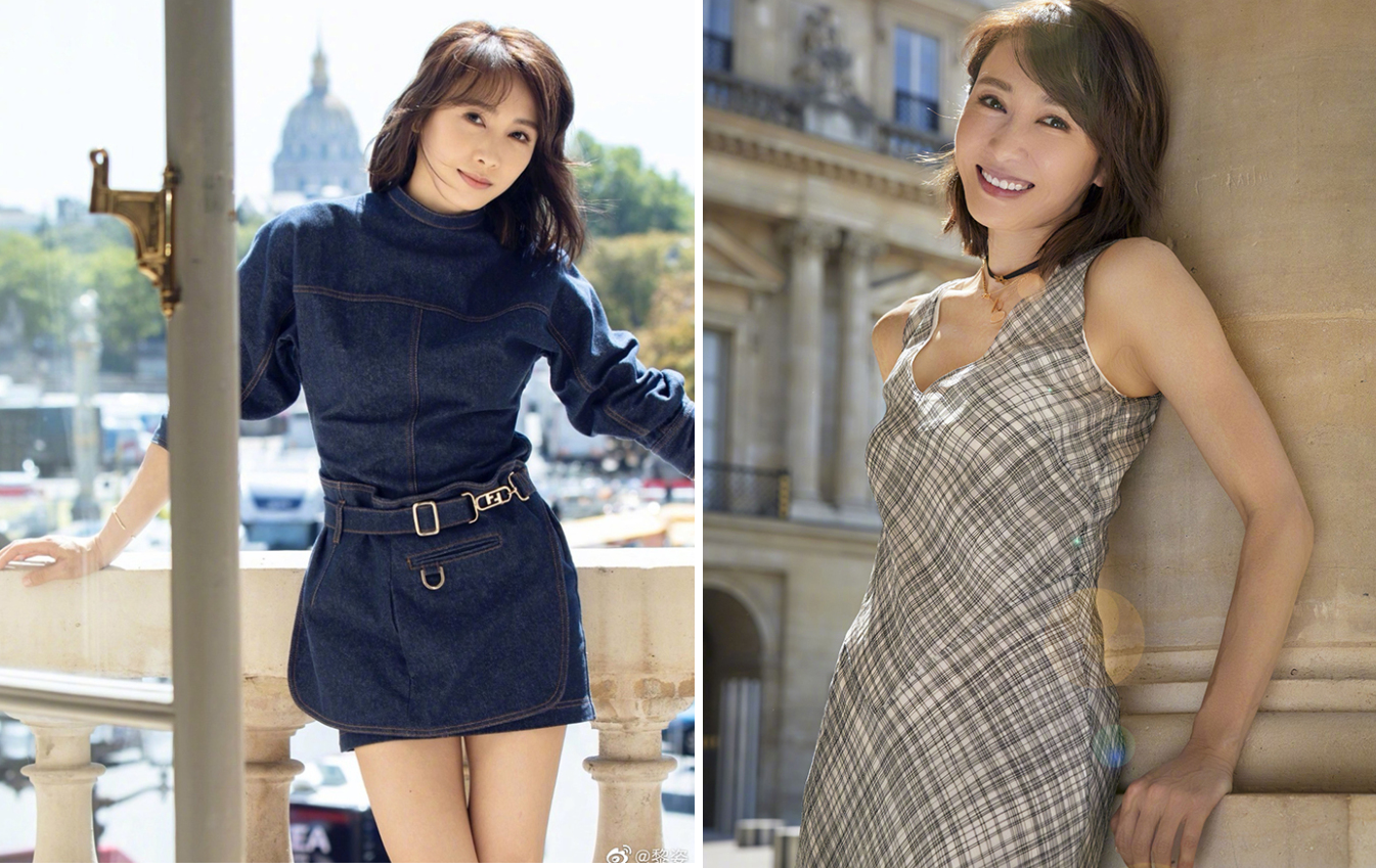 Lê Tư tham quan ở châu Âu. Ảnh weibo