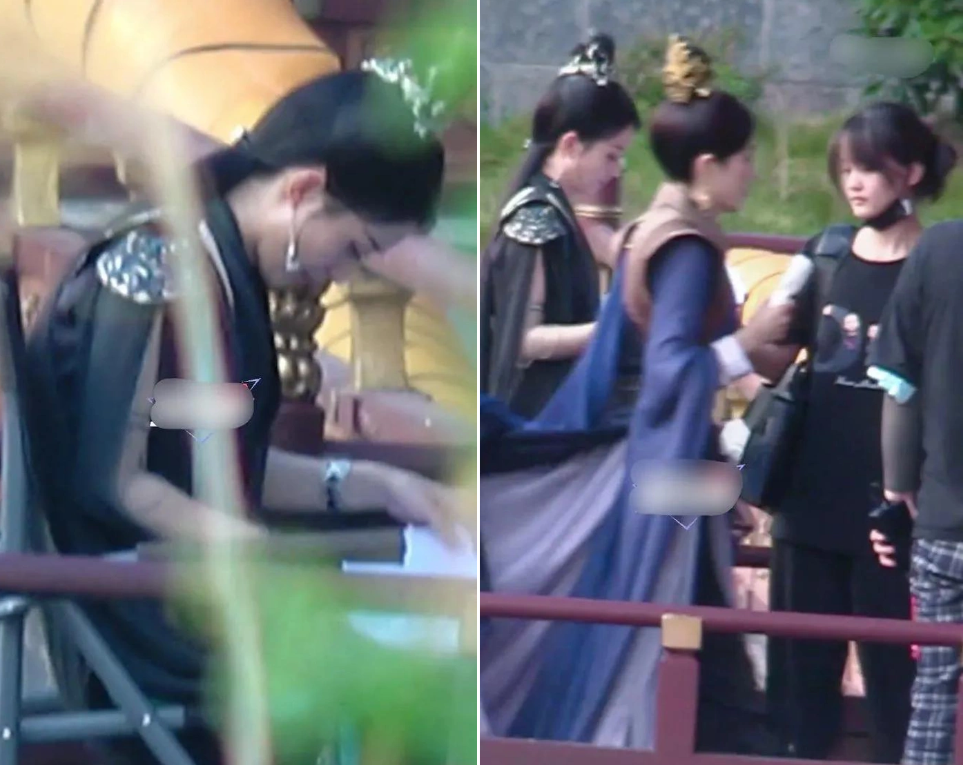 Triệu Lệ Dĩnh mệt mỏi ở phim trường. Ảnh internet