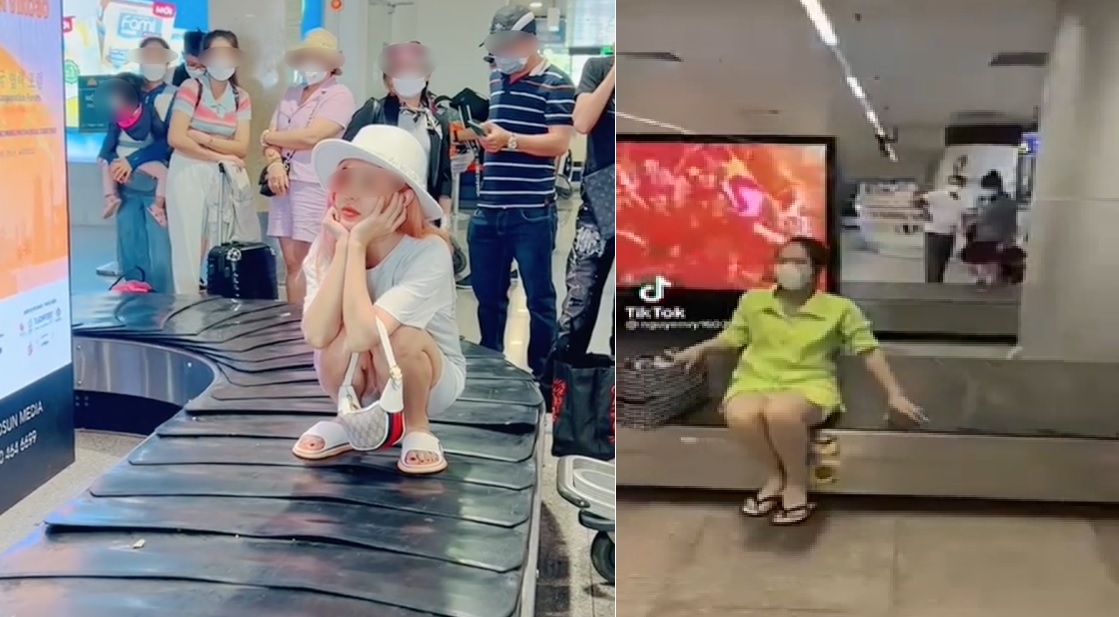 Lại thêm một cô gái leo lên băng chuyền hành lý quay clip: Netizen đồng loạt yêu cầu 'cấm bay'