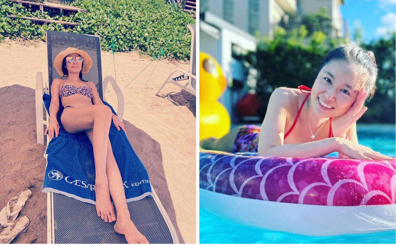 Lâm Tâm Như ít khi đăng hình ảnh diện bikini. Ảnh Sohu