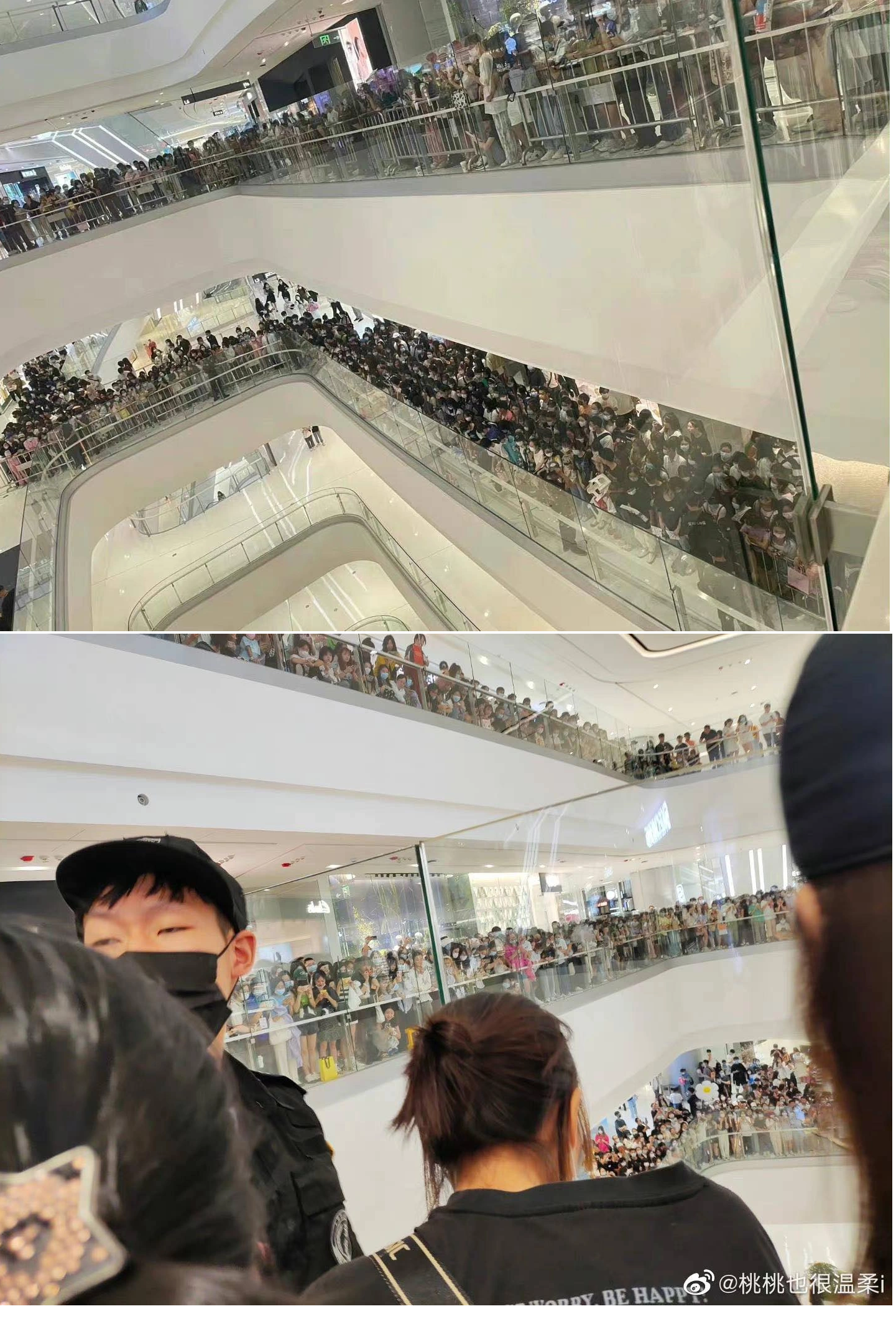 Đám đông ở trung tâm thương mại khiến Dương Mịch phải hủy sự kiện. Ảnh Sina