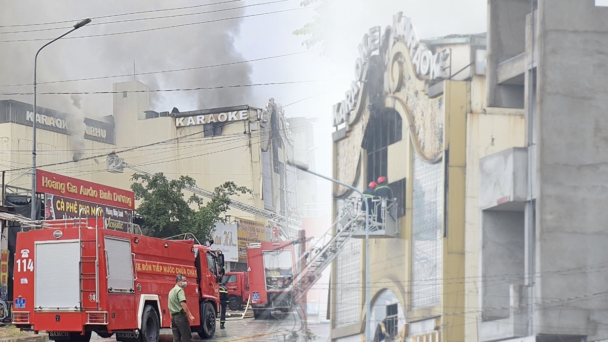 Vụ cháy quán karaoke ở Bình Dương: Tìm thấy thêm 8 thi thể trong nhà vệ sinh. Ảnh TNO