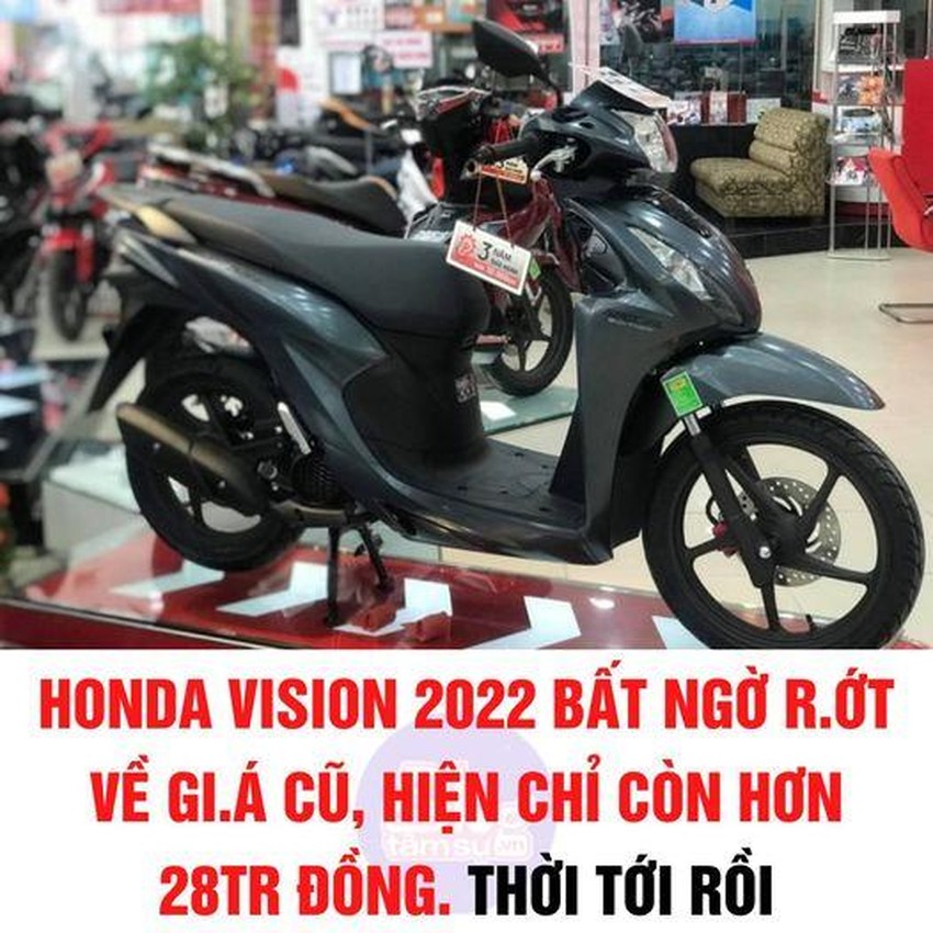Xôn xao giá xe Honda Vision chỉ còn 28 triệu đồng, thấp hơn cả giá đề xuất. Ảnh FB