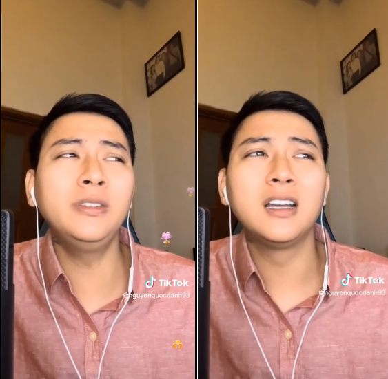 Hình ảnh Hoài Lâm xuất hiện trong một livestream mới đây. Ảnh cắt từ clip.