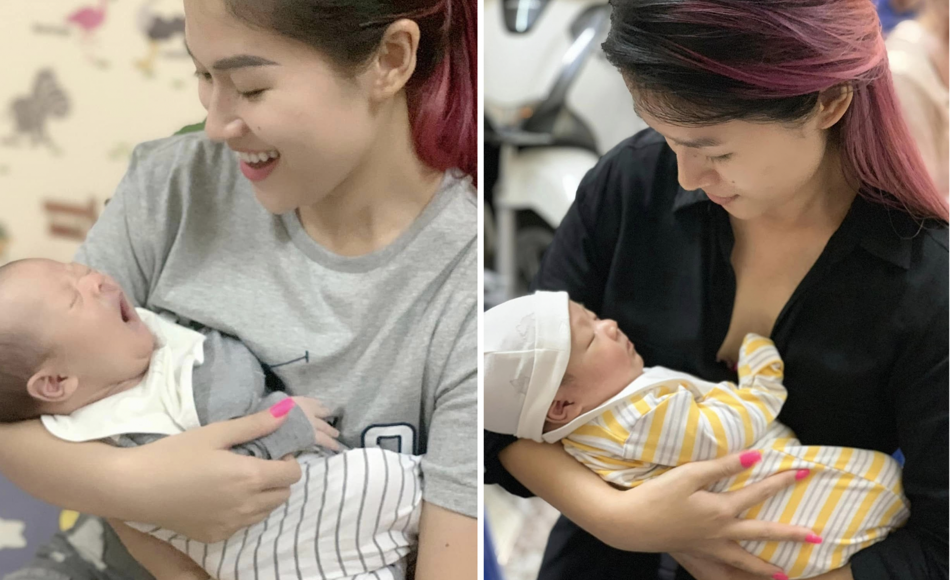 Ngọc Thanh Tâm cũng tung loạt ảnh bế nhóc tì từ lúc chào đời.