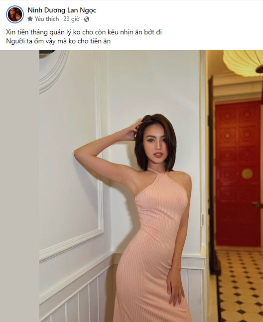 Bài đăng của Ninh Dương Lan Ngọc nhận được sự chú ý của cộng đồng mạng. Ảnh internet