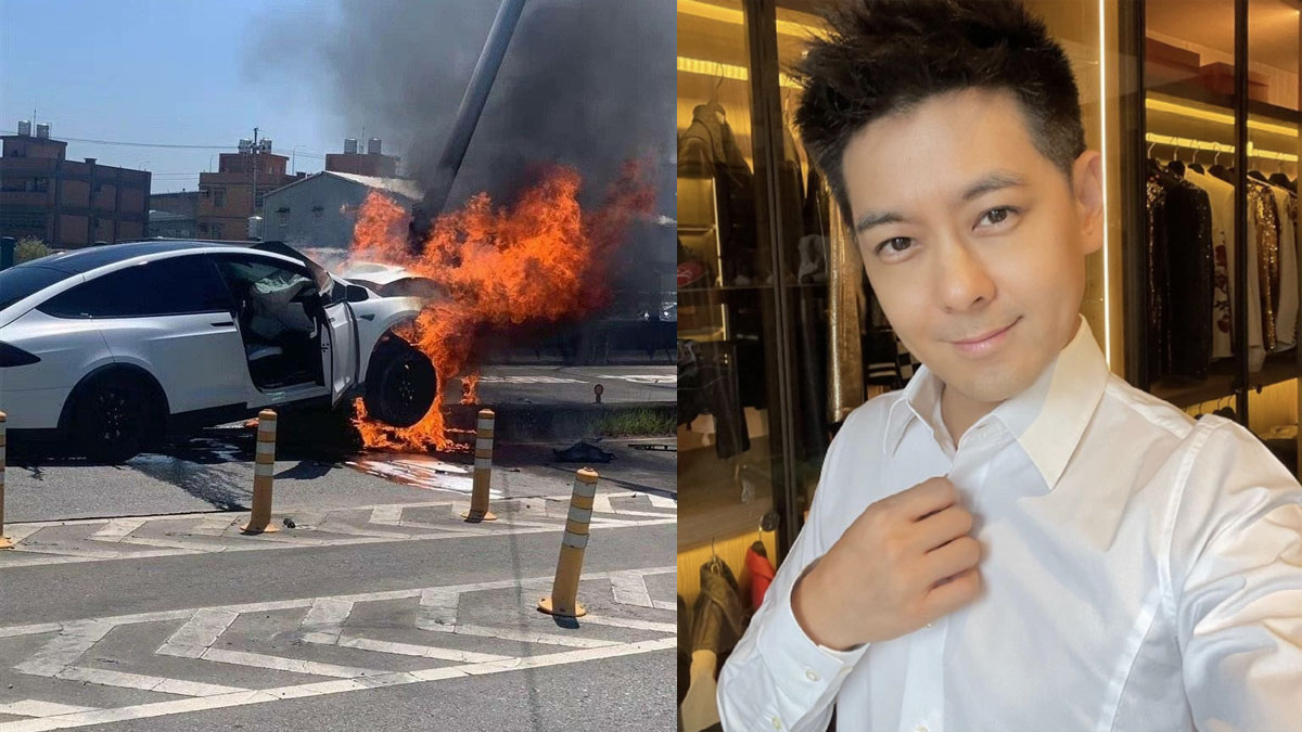 Hình ảnh tai nạn xe hơi mà Lâm Chí Dĩnh gặp phải hồi tháng 7. Ảnh Sina