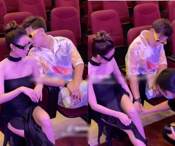 Nam MC cũng không ngại chỉnh sửa tà váy cho nữ diễn viên. Nam MC cũng không ngại chỉnh sửa tà váy cho nữ diễn viên.