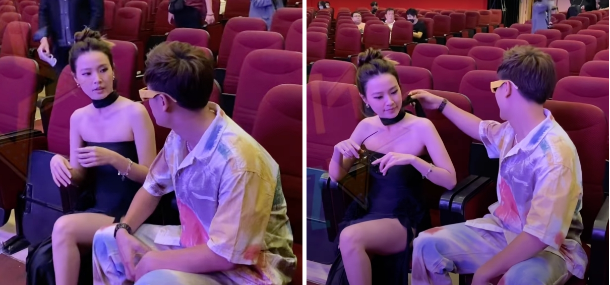 Midu và Trần Anh Huy có những khoảnh khắc thân mật. Ảnh cắt từ clip